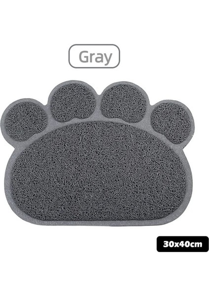 Gri Mosodo Pet Kedi Kumu Mat Paw Baskı Besleme Kasesi Placemat Kedi Yatak Pedleri Kaymaz Su Geçirmez Çöp Trapper Paspaslar Kedi Aksesuarları (Yurt Dışından)