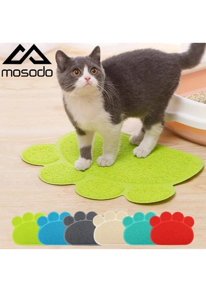 Gri Mosodo Pet Kedi Kumu Mat Paw Baskı Besleme Kasesi Placemat Kedi Yatak Pedleri Kaymaz Su Geçirmez Çöp Trapper Paspaslar Kedi Aksesuarları (Yurt Dışından) fiyatları