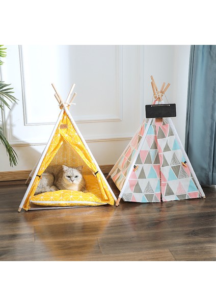 Stil 4 60X50X48 cm Pet Çadır Ev Kedi Yatak Kalın Yastıklı Taşınabilir Teepee ve Köpek Yavrusu Gezisi Için 9 Renk Mevcuttur Açık Kapalı (Yurt Dışından) fiyatları
