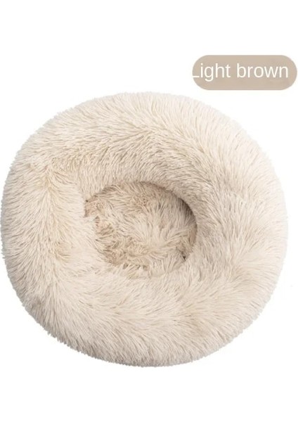 Şarap Kırmızı Çapı 80CM Donut Kedi Yatağı Yuvarlak Uzun Peluş Tam Boy Yıkanabilir Köpekler Için Pet Derin Uyku Yuvası Yumuşak Sıcak Yavru Mağara Köpek Kulübesi Aksesuarları (Yurt Dışından) fırsatları