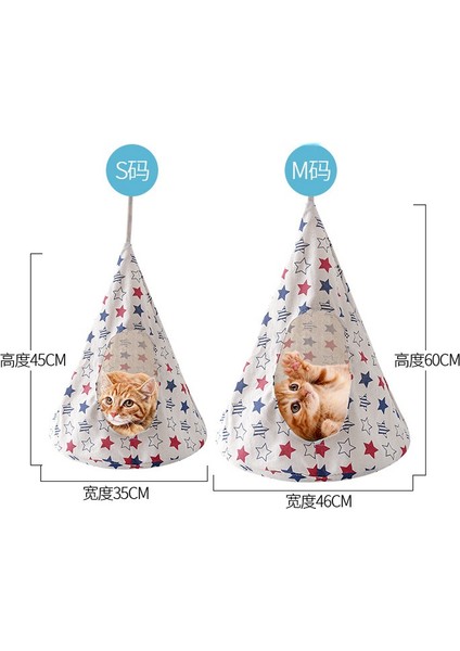 Gri Kedi S(35X35X45CM) Kedi Hamak Nefes Alabilen Kedi Yatağı Yumuşak Pamuk Kedi Sepeti Asılı Yavru Yuva Evcil Hayvan Yaratıcı Kumu Evcil Hayvan Kafesi Salıncak Asılabilir (Yurt Dışından)