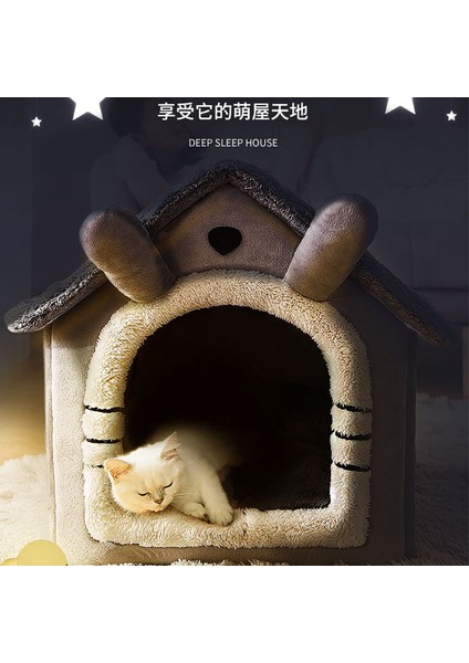 Pembe Yıldız Gökyüzü L 49X39X46CM Çıkarılabilir Kedi Yatağı Sıcak Pet Kedi Evi Mağara Kış Derin Uyku Yavru Chihuahua Köpek Mat Kapalı Köpek Kulübesi Çadır Yuva Yastık Kediler Paspaslar (Yurt Dışından)
