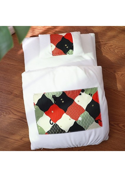 Kediler L 65X50CM Kedi Uyku Tulumu Sarılma Mağara Yatağı Köpek Yatakları Kış Kendiliğinden Isınan Evcil Hayvan Evi Yastık ile Japon Futon Yavru Küçük Yavru Köpekler Için (Yurt Dışından)