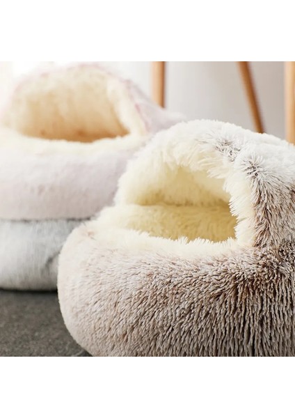 Yeşil (Iç Peluş) S (40X40CM) Pet Köpek Kedi Yuvarlak Peluş Yatak Yarı Kapalı Kedi Yuvası Derin Uyku Için Kışın Konfor Kediler Yatak Küçük Mat Sepeti Yumuşak Köpek Kulübesi (Yurt Dışından)