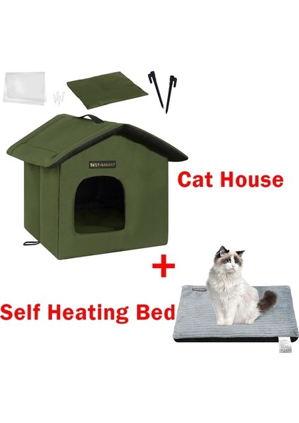Yeşil 33X33X35 cm Kedi Yatak Yatak Odası Sıcak Mağara Su Geçirmez Açık Köpek Kulübesi Çıkarılabilir Yastıklar Yumuşak Kapalı Ev Kedi Kanepe Yavru Pet Malzemeleri (Yurt Dışından)
