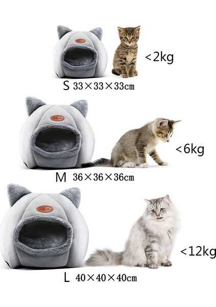L 40X40X40CM Sıcak Konfor Kedi Yatağı Kediler Için Kış Yatağı Kedi Evi Köpek Yatağı Pet Küçük Mat Rahat Derin Mağara Kapalı Yuva Kedi Aksesuarları (Yurt Dışından) fırsatları