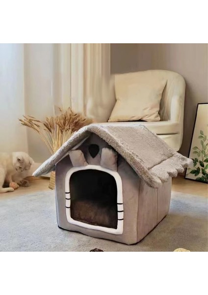 Gri Tavşan S Kedi Evi Tamamen Kapalı Kış Sıcak Köpek Evi Kedi Yatağı Küçük Köpek Çıkarılabilir ve Yıkanabilir Tip Ev Pet Kumu Kedi Malzemeleri 2023 (Yurt Dışından) modelleri