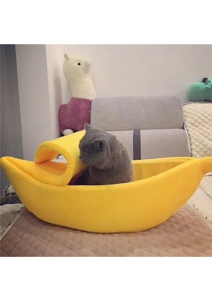 Mavi 40X15X10 Kedi Yatağı Komik Muz Evi Sevimli Rahat Kedi Mat Yataklar Sıcak Dayanıklı Taşınabilir Evcil Hayvan Sepeti Köpek Kulübesi Köpek Yastık Kedi Malzemeleri Çok Renkli (Yurt Dışından) modelleri