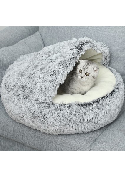 Kısa Elyaf Pamuk ÇAP-40CM Kış Sıcak Kedi Yatağı Köpek Evi Peluş Pet Kumu Kedi Yuvası Köpek Yatakları Derin Uyku Köpek Kumu Kedi Evi Kediler ve Küçük Köpekler Için (Yurt Dışından)