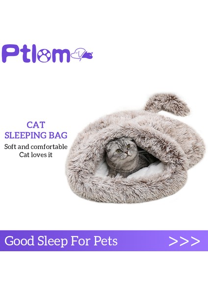 Kahve 60X55 cm Kış Uzun Peluş Pet Kedi Yatakları Yuvarlak Kedi Yastık Evi 2 In 1 Kendiliğinden Isınan Kediler Çuval Küçük Kedi Köpek Için Rahat Kedi Uyku Tulumu Sepeti (Yurt Dışından) fiyatları