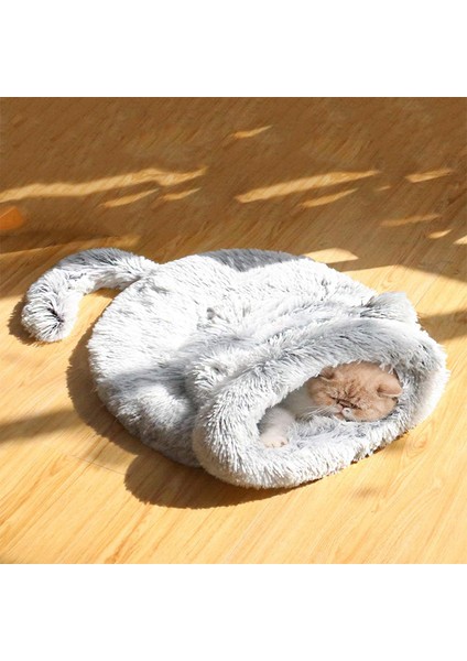 Kahve 60X55 cm Kış Uzun Peluş Pet Kedi Yatakları Yuvarlak Kedi Yastık Evi 2 In 1 Kendiliğinden Isınan Kediler Çuval Küçük Kedi Köpek Için Rahat Kedi Uyku Tulumu Sepeti (Yurt Dışından) modelleri