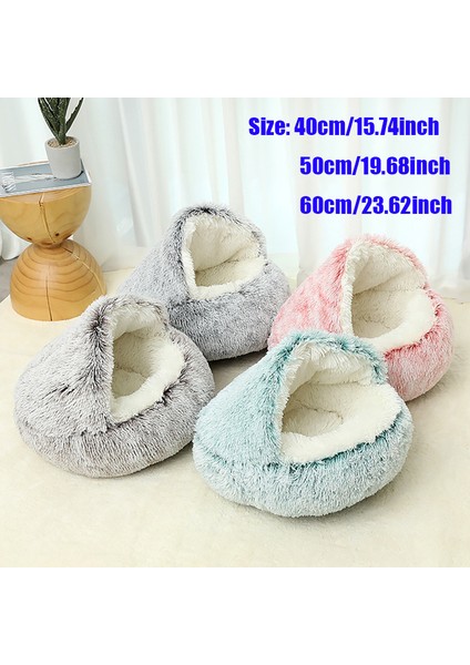 GWE013 60 cm Kış Pet Yatak Yumuşak ve Rahat Sıcak Kabuk Yarı Kapalı Kedi Yatak Sevimli Pet Kedi Yatağı Köpek Kulübesi Köpek Uyku Koruyucu Pet Yatağı (Yurt Dışından) fiyatları