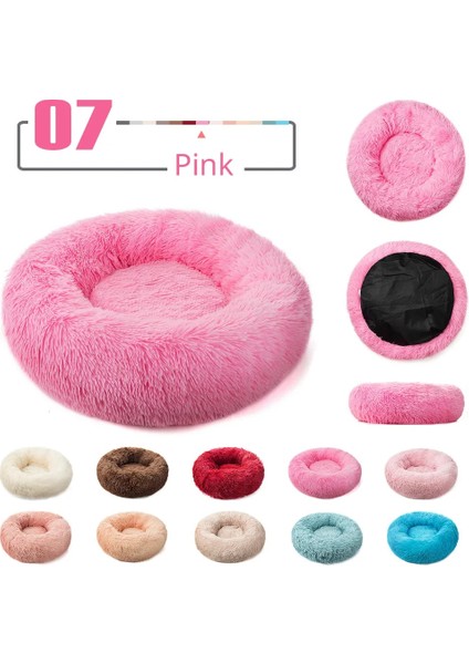 Fermuar Deri Pembe 60 cm Uzun Peluş Pet Yatak Kedi Köpekler Için Süper Yumuşak Yatak Kulübesi Yuvarlak Kış Sıcak Uyku Köpek Yastık Mat Taşınabilir Kedi Köpek Yuva Yatağı (Yurt Dışından)