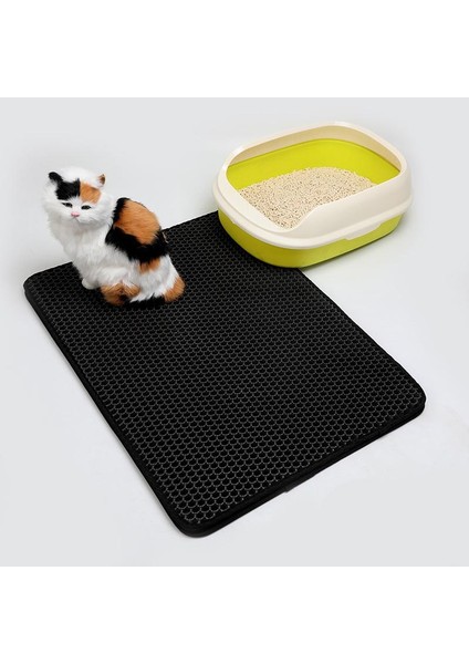 Siyah Xl (55X75 Cm) Pet Kedi Kumu Mat Eva Çift Katmanlı Kedi Kumu Yakalama Pet Kumu Kedi Matı Temiz Ped Ürünleri Kediler Aksesuarları S/m/l/xl (Yurt Dışından) fiyatları
