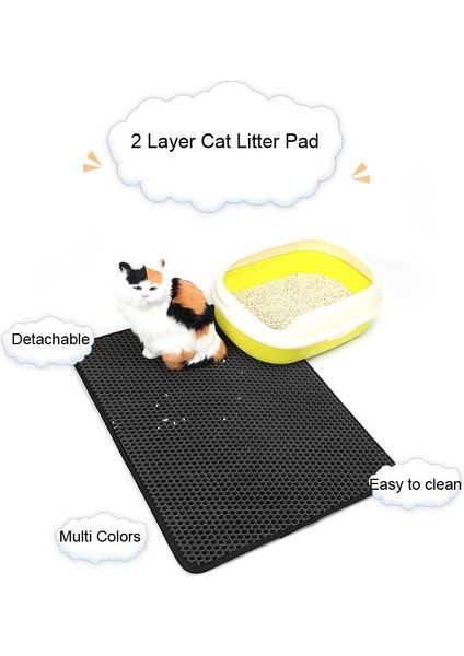 Siyah Xl (55X75 Cm) Pet Kedi Kumu Mat Eva Çift Katmanlı Kedi Kumu Yakalama Pet Kumu Kedi Matı Temiz Ped Ürünleri Kediler Aksesuarları S/m/l/xl (Yurt Dışından) modelleri