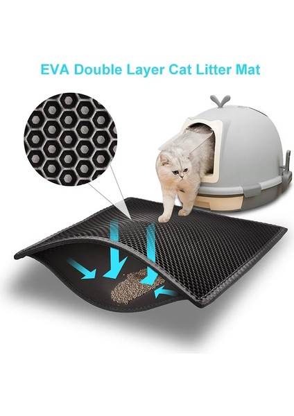 Gri 30X30CM Yeni Eva Çift Katmanlı Kedi Kumu Mat Su Geçirmez Kedi Kumu Kutusu Mat Kaymaz Kedi Kumu Pedi Pet Çöp Yakalama Temiz Ped Ürünleri (Yurt Dışından) modelleri