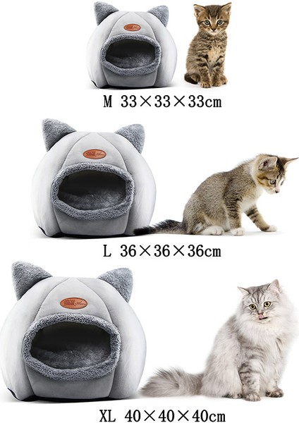 L 39X39X29CM Kış Sıcak Konfor Kedi Yatak Kedi Evi Yatak Kediler Köpek Yatakları Pet Küçük Mat Derin Uyku Mağarası Kapalı Kediler Aksesuarları Köpek Ürünleri (Yurt Dışından) indirimleri