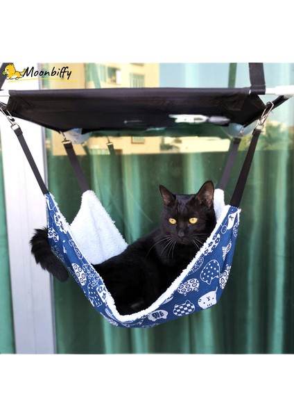 Mavi 35X35 cm Nefes Artı Kadife Pamuk Pet Kedi Hamak Evcil Hayvan Hamağı Deniz Yatağı Fare Sincap Evcil Hayvan Malzemeleri Salıncak Kedi Asılı Yuva Malzemeleri (Yurt Dışından)