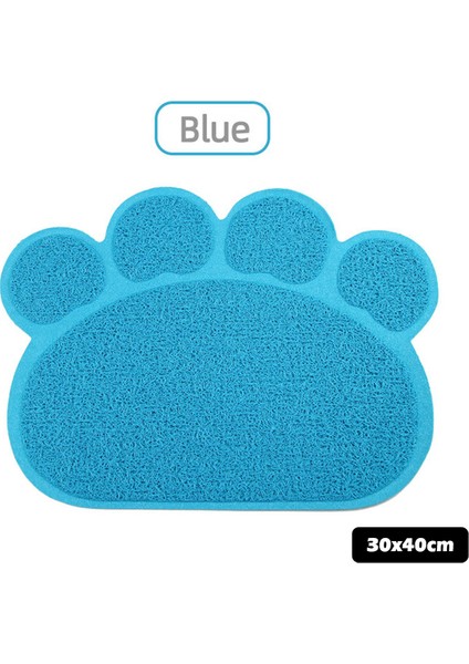 Mavi Mosodo Pet Kedi Kumu Mat Paw Baskı Besleme Kasesi Placemat Kedi Yatak Pedleri Kaymaz Su Geçirmez Çöp Trapper Paspaslar Kedi Aksesuarları (Yurt Dışından)
