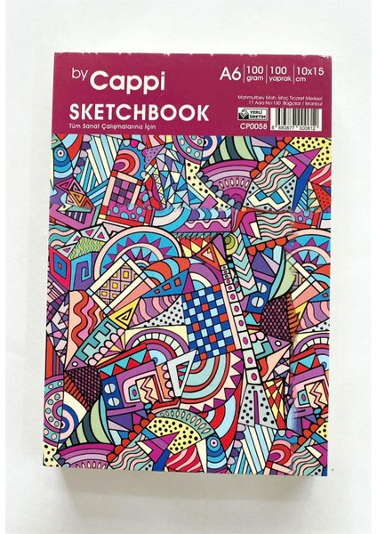 A6 Sketch Book Eskiz Defteri 100 gr  100 Yaprak Üstten Tutkallı Koparılabilir.