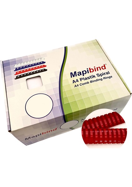 Mapibind 51MM Plastik Spiral Kırmızı 50 Ad