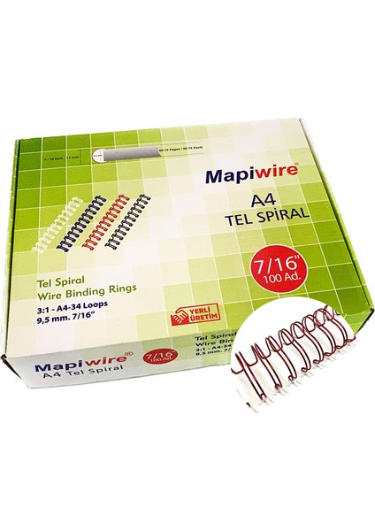 Mapiwire 7/16 Kutu Tel M.kırmızı 100 Ad.