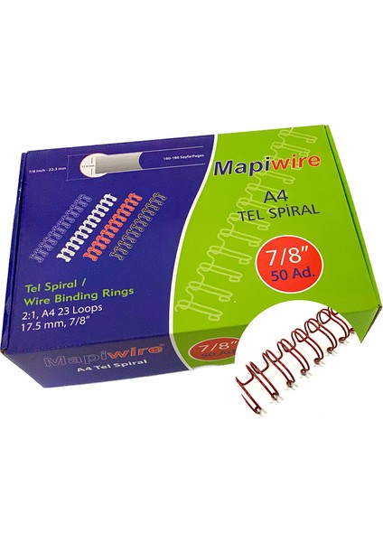 Mapiwire 7/8 Kutu Tel Kırmızı 50 Ad.