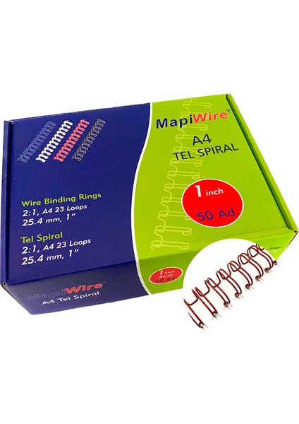 Mapiwire 1 Inch Kutu Tel Kırmızı 50 Ad.