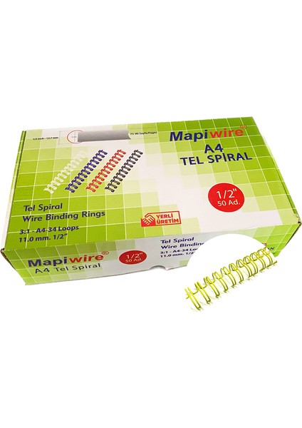 Mapiwire 1/2 Kutu Tel Sarı 50 Ad.