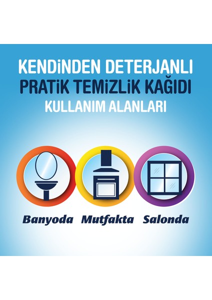 Deterjanlı Temizlik Kağıdı 6 Rulo (2 Rulo x 3 Paket)