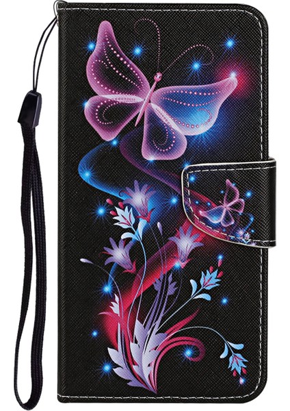 Desen Baskı Folio Deri Deri Telefon Kılıfı Cüzdan Stand Kapağı Bilek Kayışı ile Xiaomi Redmi Note 10 Pro 5g/poco X3 Gt-Shımmerıng Kelefli (Yurt Dışından)