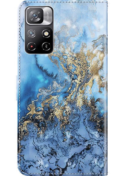Xiaomi Redmi Için Not 11 5g (Çin) (Mediatek)/not 11T 5g/not 11S 5g 3D Desen Baskı Manyetik Pu Cüzdan Stand Kitap Kapağı Strap-Bauhinia Vadisi (Yurt Dışından)