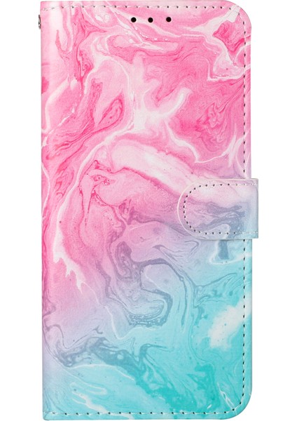 Desen Baskı Pu Deri Cüzdan Manyetik Kapatma Stand Flip Kapak Xiaomi Redmi Not 11 Pro+ 5g/redmi Note 11 Pro 5g (Çin) (Mediatek) -Pink/yeşil (Yurt Dışından)