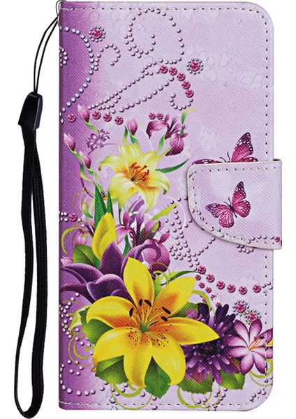 Desen Baskı Folio Deri Deri Telefon Kılıfı Cüzdan Stand Kapağı, Xiaomi Redmi Için Bilek Kayışı ile Note 10 Pro 5g/poco X3 Gt-Yuş (Yurt Dışından)