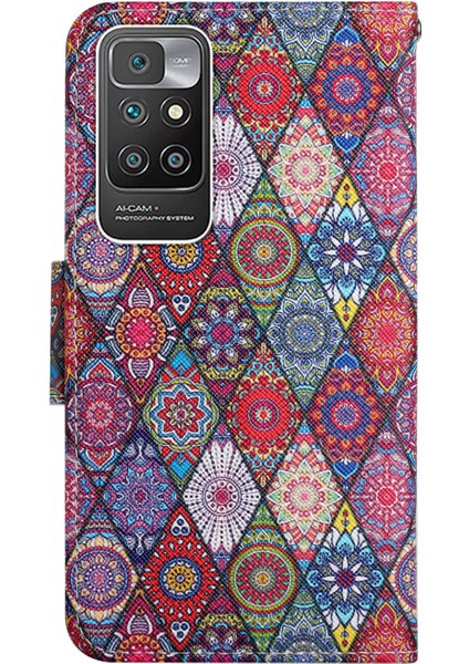 Desen Baskı Folio Deri Deri Telefon Stand Cüzdan Kılıf Kapağı Xiaomi Redmi 10 4g (2021)/REDMI 10 2022 4g/redmi Not 11 4g (Mediatek)/redmi 10 Prime (Yurt Dışından)