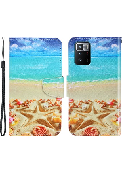Desen Baskı Cüzdan Deri Koruyucu Telefon Kılıfı Xiaomi Için Redmi Note 10 Pro 5g/poco X3 Gt-Bıl (Yurt Dışından)