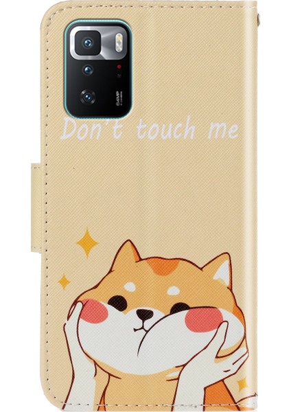 Desen Baskı Cüzdan Deri Koruyucu Telefon Kılıfı Xiaomi Için Redmi Note 10 Pro 5g/poco X3 Gt-Shiba Köpek (Yurt Dışından)