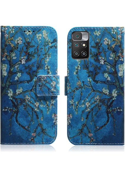 Pu Deri Desen Baskı Dalgılama Önleyici Cüzdan Stand Telefon Koruyucu Kılıf Xiaomi Redmi 10 4g (2021)/10 Prime/10 2022 4g/not 11 4g (Mediatek) (Yurt Dışından)