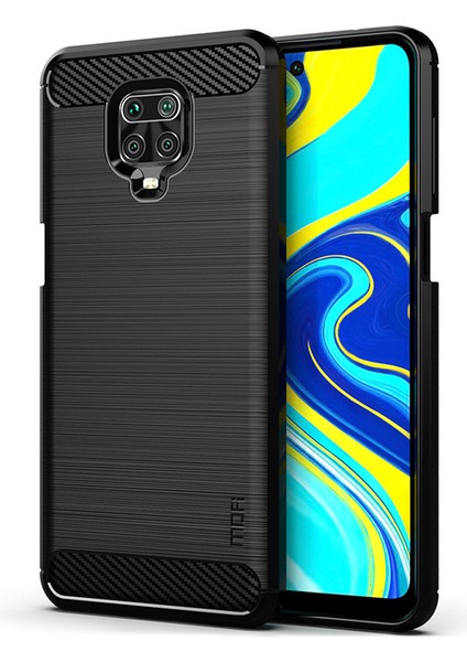 Karbon Fiber Doku Fırçalı Tpu Kabuk Kılıfı Xiaomi Redmi Note 9s/note 9 Pro-Black (Yurt Dışından)