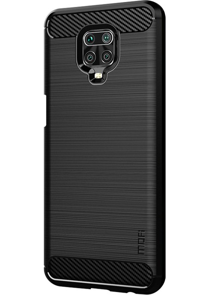 Karbon Fiber Doku Fırçalı Tpu Kabuk Kılıfı Xiaomi Redmi Note 9s/note 9 Pro-Black (Yurt Dışından)