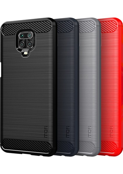 Karbon Fiber Doku Fırçalı Tpu Kabuk Kılıfı Xiaomi Redmi Note 9s/note 9 Pro-Black (Yurt Dışından)