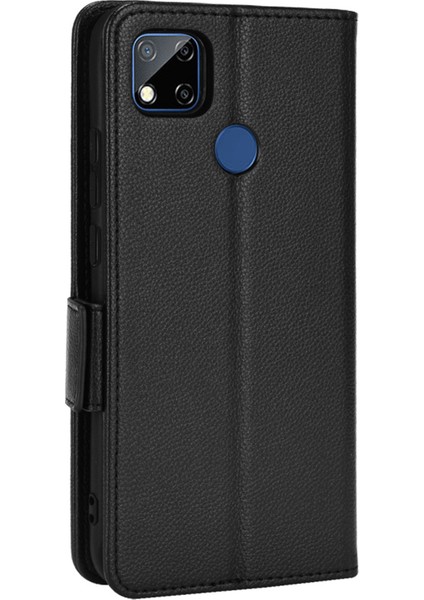 Xiaomi Redmi 9c/redmi 9c Nfc Anti -Çizelge Pu Deri Deri Yüzey Manyetik Akıllı Telefon Kabuğu Litchi Doku Stand Cüzdan Kılıf Mobil Telefon Kapağı -Black (Yurt Dışından)