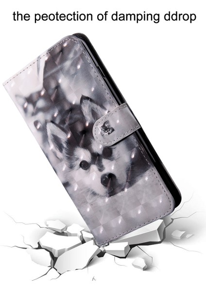 Xiaomi Redmi Için Not 11 5g (Çin) (Mediatek)/not 11T 5g/not 11S 5g 3D Desen Baskı Şok Geçirmez Pu Deri Deri Deri Deri Stand Manyetik Folio Kılıf Strap-Dog (Yurt Dışından)