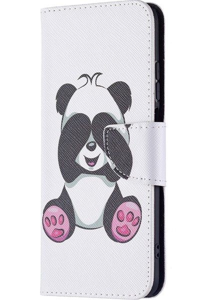 Xiaomi Redmi 10 4g (2021)/REDMI 10 Prime/redmi 10 2022 4g/redmi Not 11 4g (Mediatek) Pu Deri Stand Cüzdan Kapağı Koruyucu Telefon Koruyucu Panda (Yurt Dışından)
