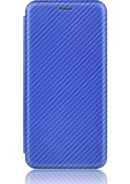 Xiaomi Redmi 9c/redmi 9c Nfc-Mavi Için Stand Standlı Otomatik Amsorbed Karbon Fiber Doku Deri Kılıf (Yurt Dışından)