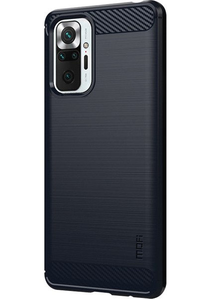 Xiaomi Redmi Için Karbon Fiber Fırçalı Tpu Kapağı Note 10 Pro Max/redmi Note 10 Pro-Blue (Yurt Dışından)