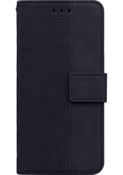 Xiaomi Redmi Için Note 10 Pro 4g (Global)/note 10 Pro 4g (Hindistan)/note 10 Pro Maks Geometri Baskı Pu Deri Kılıf Cüzdan Stand ve Kayış-Black (Yurt Dışından) fiyatları