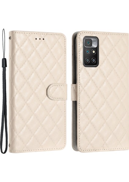 Xiaomi Için Redmi 10 4g (2021)/REDMI 10 2022 4g/redmi 10 Prime/note 11 4g (Mediatek) Cüzdan Kılıfı Deri Telefon Kapak-Beyaz (Yurt Dışından)