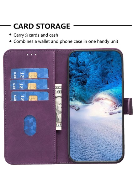 Xiaomi Poco C31/REDMI 9c/9c NFC/10A Telefon Cüzdan Kılıfı Izgara Deseni Baskı Kapak-Moral (Yurt Dışından)