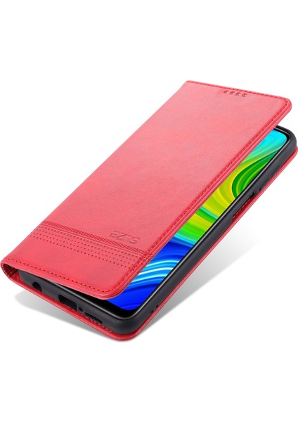Xiaomi Redmi Için Note 9 Pro/not 9s Otomatik Emilen Deri Cüzdan Standı Kılıf Kırmızısı (Yurt Dışından) fırsatları